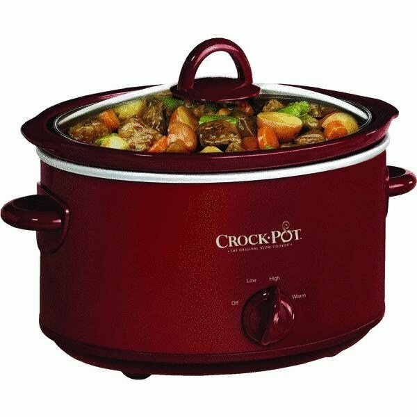 Jarden Consumer-Domestic Rival 4 Qt Oval Manual Red Crock Pot Slow Cooker SCV401-TR